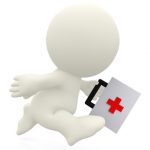 First aid on the way - isolated over a white background